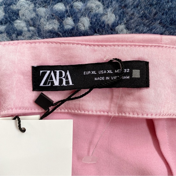 💕 ZARA PINK SATIN SIDE RUCHED SLIT MIDI SKIRT! - Picture 14 of 16